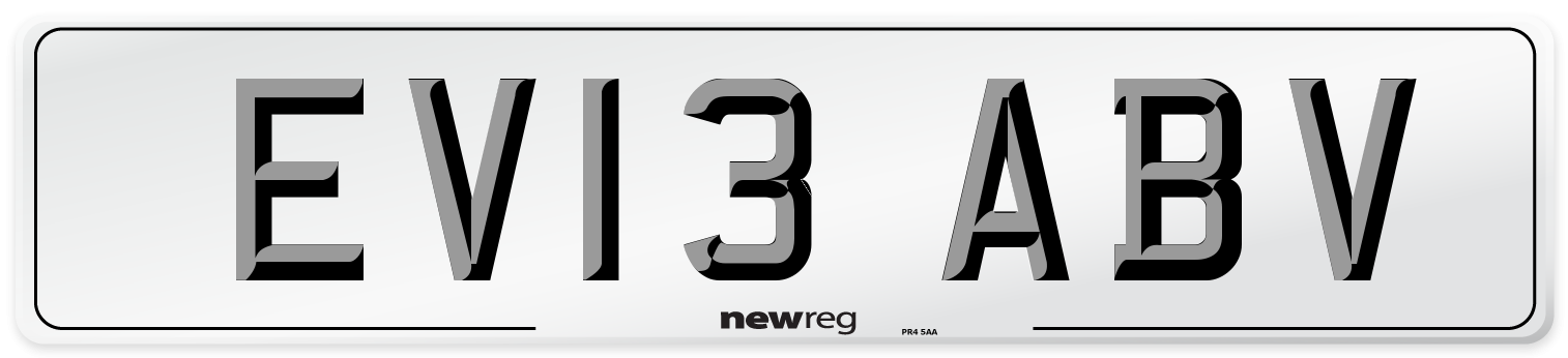 EV13 ABV Number Plate from New Reg